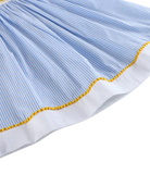 Light Blue Striped Lemons Smocked Bishop Dress
