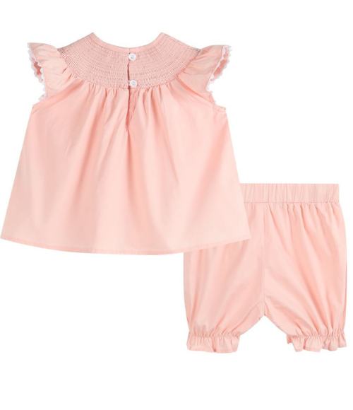 Light Peach Easter Smocked Top & Bloomer Set