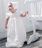Pink Bullion Cross Christening Gown & Bonnet