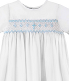 Blue Bullion Cross Christening Gown & Bonnet