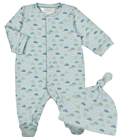 Green Cars Footie & Hat Set