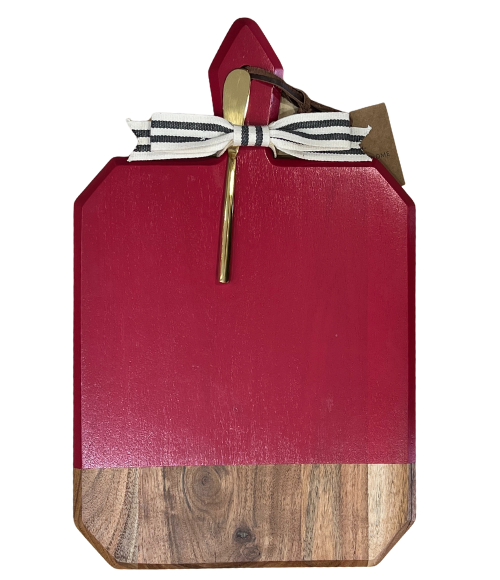 Acacia Heirloom Board w/ Handle  | Red | 16 x 10"