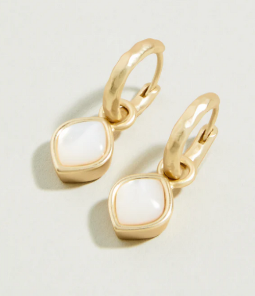 Maera Drop Hoop Mother-of-Pearl Earrings