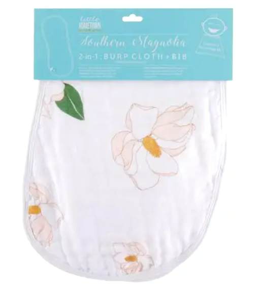 Southern Magnolia Burp Cloth, Bib & Swaddle Blanket