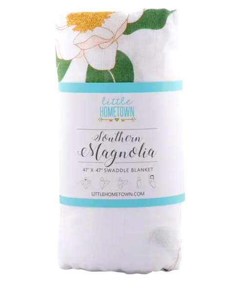 Southern Magnolia Organic Burp Cloth, Bib & Swaddle Blanket