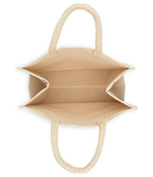 Medium Woven Jute Tote Bag With Pocket