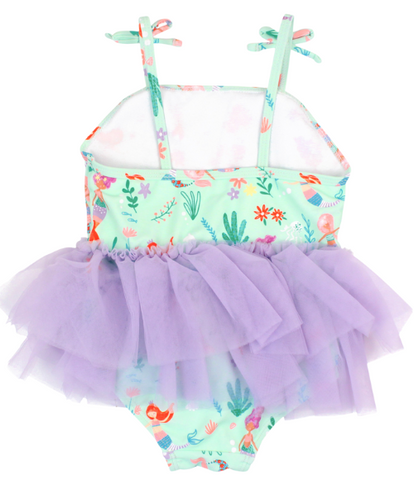 Mermaid Princess Tulle Skirted Swimsuit