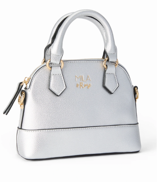 Girl's Metallic Silver Crossbody Purse