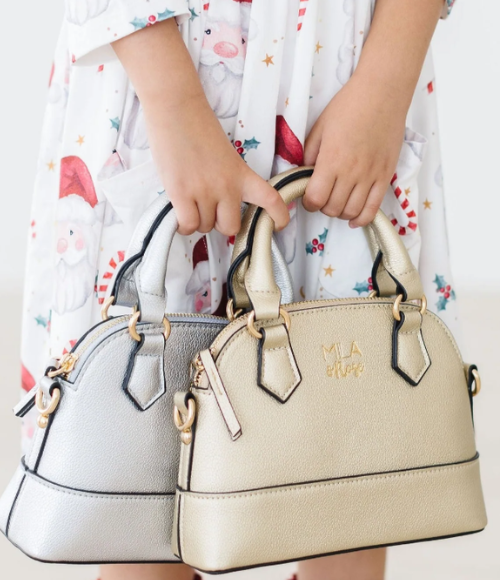 Girl's Metallic Silver Crossbody Purse