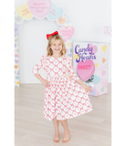 Lovebug 3/4 Sleeve Ruffle Twirl Dress