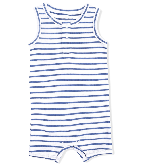 Navy Stripe Henley Romper
