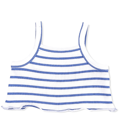 Navy Stripe Baby Shorts Set
