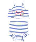 Navy Stripe Baby Shorts Set, 6-12M