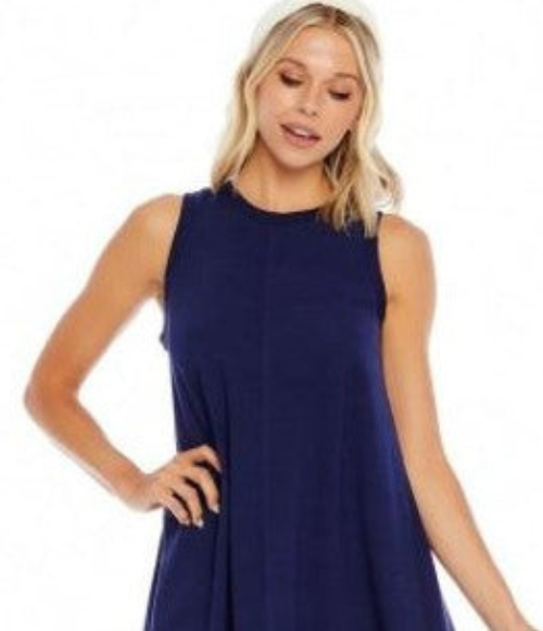 Navy Inman Ribbed Dress, Extra Large