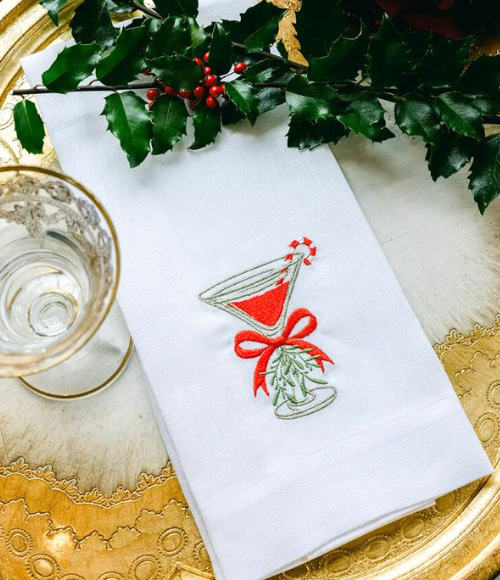 Christmas Cosmo Linen Tea Towel