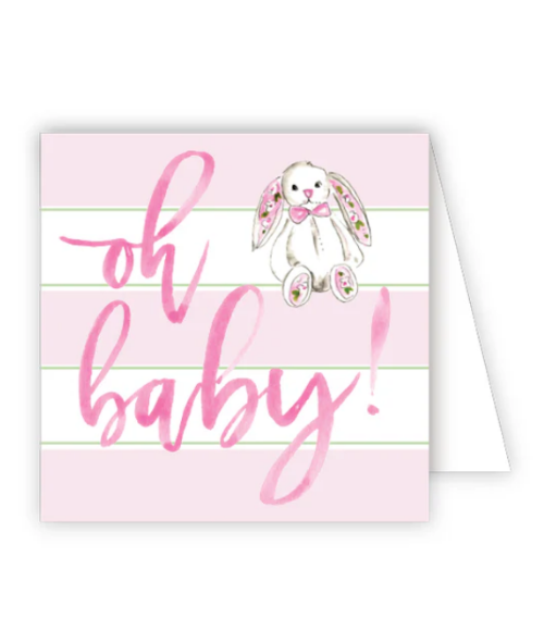 Oh Baby Pink Bunny Enclosure Card