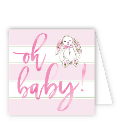 Oh Baby Pink Bunny Enclosure Card