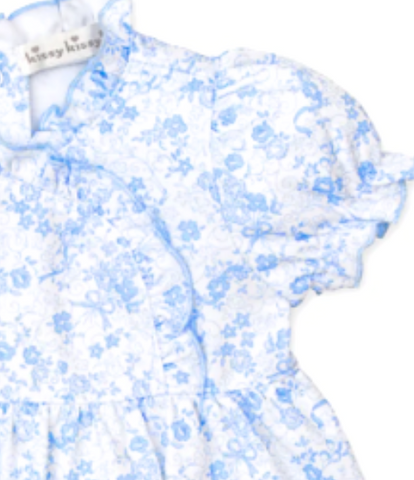 Kissy Old English Blue Roses Playsuit