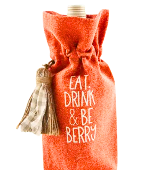Orange Festive Wine Bag