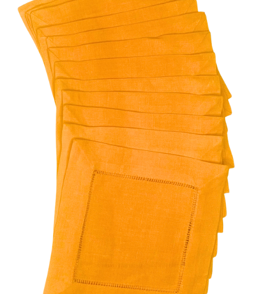 Colored Linen Cocktail Napkins, Set of 4