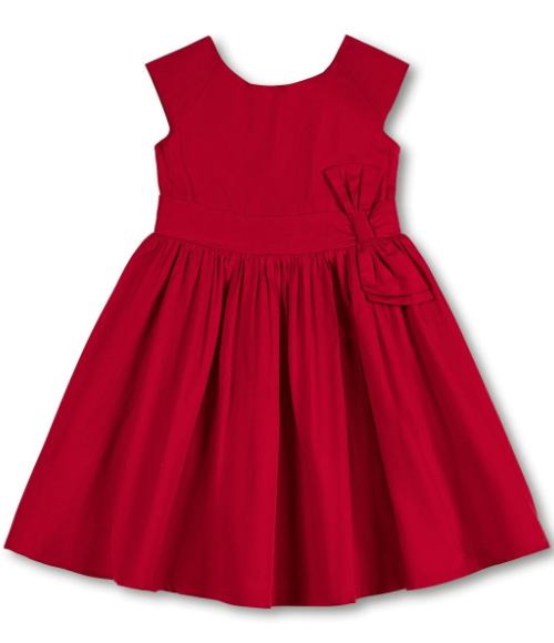 Organic Cap Sleeve Party Dress with Bow Sash