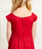 Organic Cap Sleeve Party Dress with Bow Sash