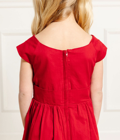 Organic Cap Sleeve Party Dress with Bow Sash
