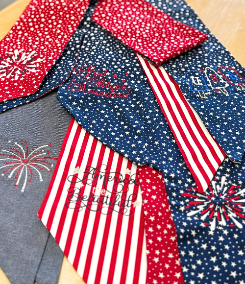 Patriotic Fireworks Wreath Sashes