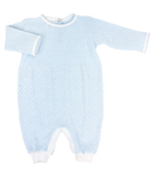 Paty Knit Solid Color LS Romper w/Key-Hole Back