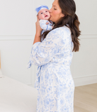 Periwinkle Blue Toile Women's Robe