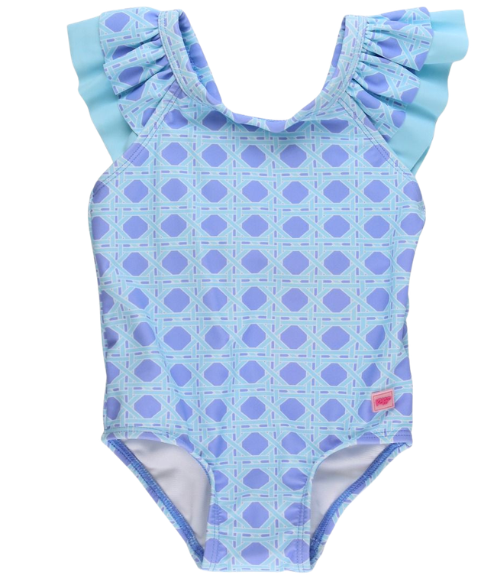 Periwinkle Bow V-Back Toddler Swimsuit