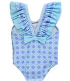 Periwinkle Bow V-Back Toddler Swimsuit