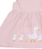 Petal Pink Ducklings Ruffle Baby Dress
