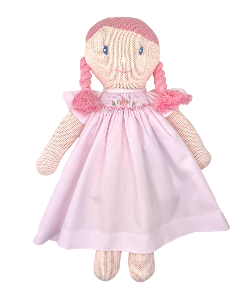 Knit Doll with Smocked Dress