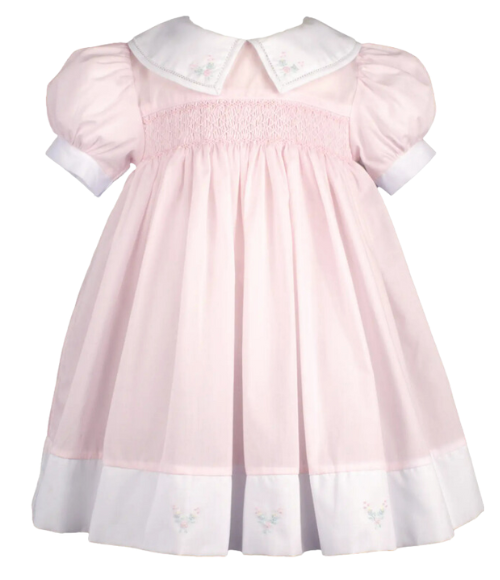 Split Collar Smocked Dress - 12M