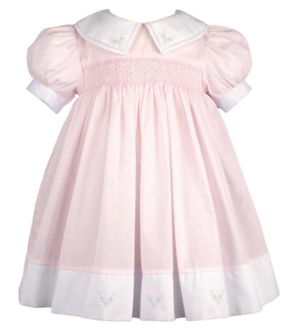 Split Collar Smocked Dress - 12M