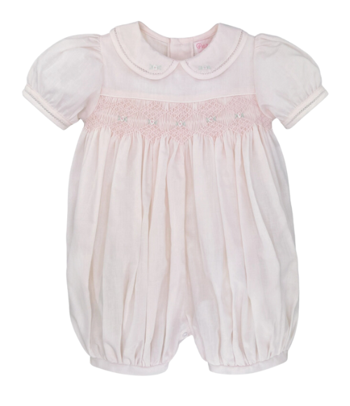 French Bubble with Diamond Smocking - Pink