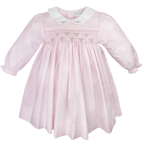 Fully Smocked Dress with Petal Collar