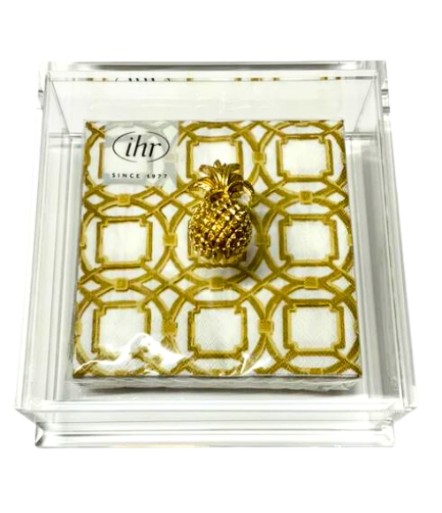 Clear Pineapple Cocktail Napkin Box