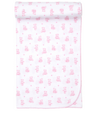 Kissy Teddy Bear Time Pink Blanket