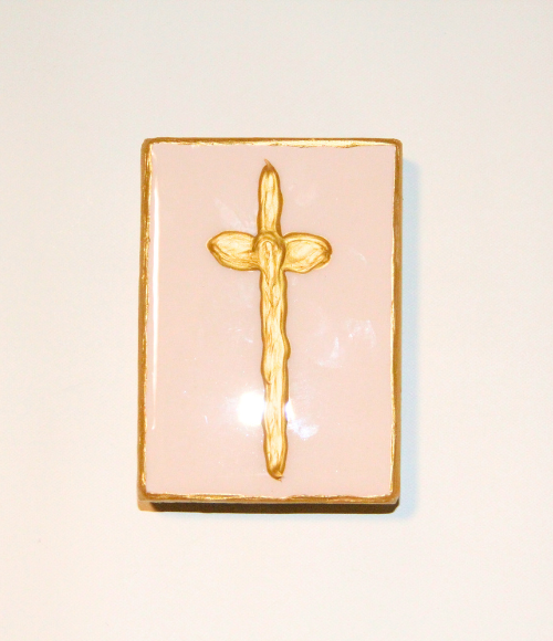 Gold Edged Cross Canvas