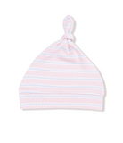 Pink Multi Stripe Knotted Gown & Hat