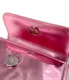 Pink Rhinestone Decor Patent Purse