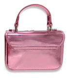 Pink Rhinestone Decor Patent Purse