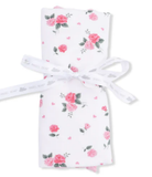 Pink Rosettes Ruffle Burp Cloth