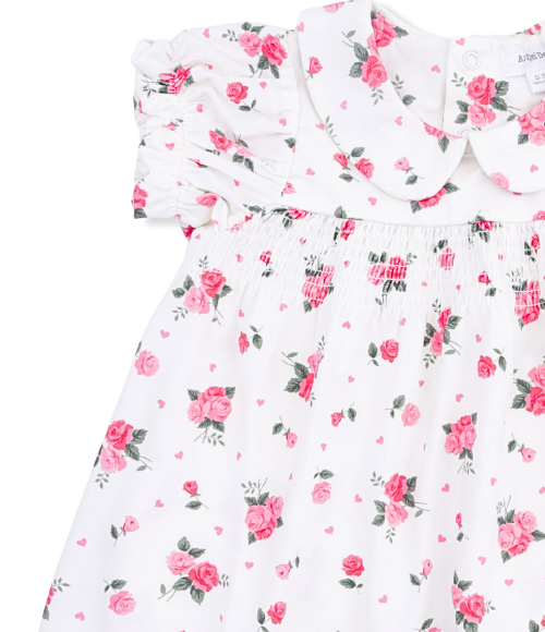 Pink Rosettes Smocked Dress