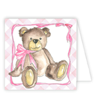 Pink Teddy with Pink Bow Enclosure Card