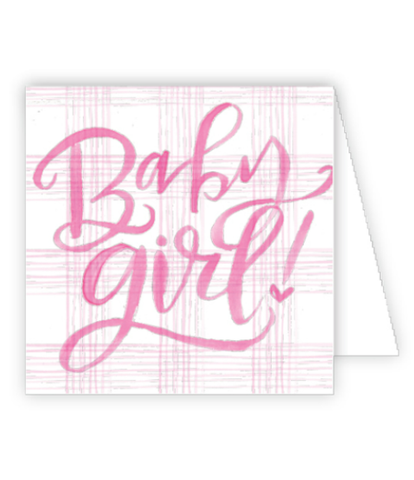 Pink Toile Baby Girl Enclosure Card