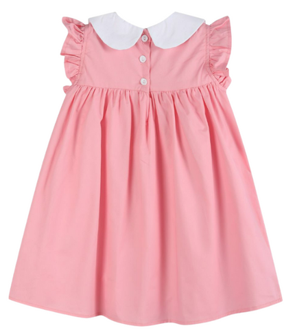 Baby Pink & Red Heart Ruffle Dress
