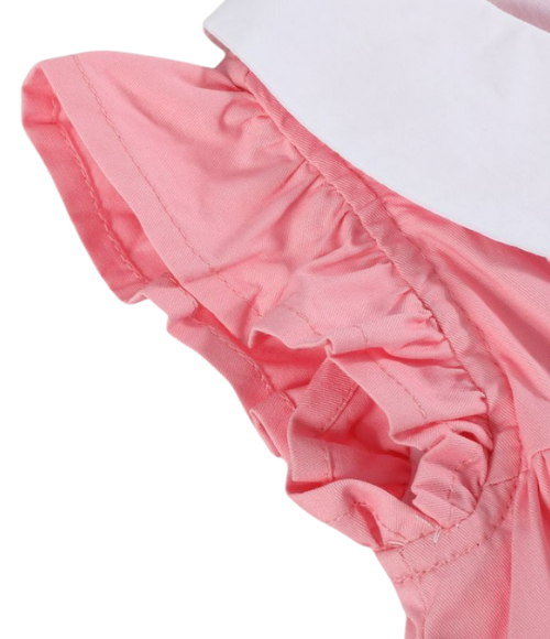 Baby Pink & Red Heart Ruffle Dress